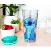 Silver Buffalo Lilo and Stitch Floral Tropical Blue Double Wall Travel Tumbler with Slide Close Lid, 20 Ounces(Lilo and Stitch Floral Blue (20 Ounces))