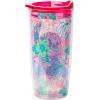 Silver Buffalo Lilo and Stitch Floral Tropical Blue Double Wall Travel Tumbler with Slide Close Lid, 20 Ounces(Lilo and Stitch Floral Red (20 Ounces))