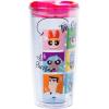 Silver Buffalo Lilo and Stitch Floral Tropical Blue Double Wall Travel Tumbler with Slide Close Lid, 20 Ounces(Powerpuff Girls Character Grid)