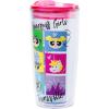 Silver Buffalo Lilo and Stitch Floral Tropical Blue Double Wall Travel Tumbler with Slide Close Lid, 20 Ounces(Powerpuff Girls Character Grid)