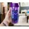 Silver Buffalo Lilo and Stitch Floral Tropical Blue Double Wall Travel Tumbler with Slide Close Lid, 20 Ounces(Purple/Multi)