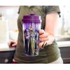 Silver Buffalo Lilo and Stitch Floral Tropical Blue Double Wall Travel Tumbler with Slide Close Lid, 20 Ounces(Purple/Multi)