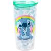 Silver Buffalo Disney Lilo and Stitch Double Wall Travel Tumbler with Slide Close Lid Featuring Stitch, 20 Ounces(Disney Lilo and Stitch)