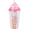 Silver Buffalo Disney Lilo and Stitch Ice Cream Shape Sculpted Cold Cup with Lid and Straw, 16 Ounces(The Aristocats)