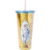 Silver Buffalo Disney Lilo and Stitch Pineapple Plastic Confetti Cold Cup with Lid and Straw, 32 Ounces(Cinderella)