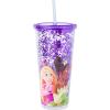 Silver Buffalo Disney Lilo and Stitch Pineapple Plastic Confetti Cold Cup with Lid and Straw, 32 Ounces(Disney Princesses)