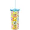 Silver Buffalo Disney Lilo and Stitch Rainbow and Pineapple Tropical Plastic Tall Cold Cup with Lid and Straw, 20 Ounces(Character Face Grid)