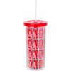 Silver Buffalo Disney Lilo and Stitch Rainbow and Pineapple Tropical Plastic Tall Cold Cup with Lid and Straw, 20 Ounces(Coca Cola)