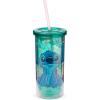Silver Buffalo Disney Lilo and Stitch Rainbow and Pineapple Tropical Plastic Tall Cold Cup with Lid and Straw, 20 Ounces(Lilo and Stitch Stitch Sitting Tropical)