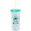 Silver Buffalo Disney Lilo and Stitch Rainbow and Pineapple Tropical Plastic Tall Cold Cup with Lid and Straw, 20 Ounces(Lilo and Stitch Tropical Rainbow)
