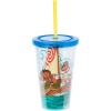 Silver Buffalo Disney Lilo and Stitch Rainbow and Pineapple Tropical Plastic Tall Cold Cup with Lid and Straw, 20 Ounces(Moana (Small))