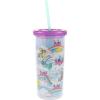 Silver Buffalo Disney Lilo and Stitch Rainbow and Pineapple Tropical Plastic Tall Cold Cup with Lid and Straw, 20 Ounces(My Little Pony Cloud Scene)