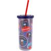 Silver Buffalo Disney Lilo and Stitch Rainbow and Pineapple Tropical Plastic Tall Cold Cup with Lid and Straw, 20 Ounces(Peanuts Snoopy Space)
