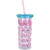 Silver Buffalo Disney Lilo and Stitch Rainbow and Pineapple Tropical Plastic Tall Cold Cup with Lid and Straw, 20 Ounces(Peppa Pig)