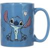 Silver Buffalo Disney Lilo and Stitch Sitting Etched Engraved Wax Resist Handmade Pottery Ceramic Mug, 17 Ounces