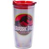 Silver Buffalo Lilo and Stitch Floral Tropical Blue Double Wall Travel Tumbler with Slide Close Lid, 20 Ounces(Jurassic Park (20 Ounces))