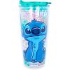 Silver Buffalo Lilo and Stitch Floral Tropical Blue Double Wall Travel Tumbler with Slide Close Lid, 20 Ounces(Lilo and Stitch Floral Blue (20 Ounces))