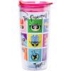 Silver Buffalo Lilo and Stitch Floral Tropical Blue Double Wall Travel Tumbler with Slide Close Lid, 20 Ounces(Powerpuff Girls Character Grid)