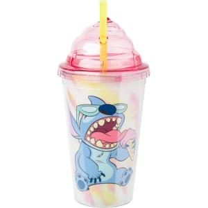 Silver Buffalo Disney Lilo and Stitch Ice Cream Shape Sculpted Cold Cup with Lid and Straw, 16 Ounces(Lilo and Stitch)