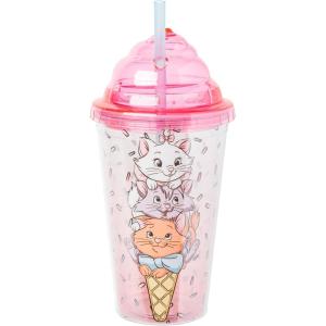 Silver Buffalo Disney Lilo and Stitch Ice Cream Shape Sculpted Cold Cup with Lid and Straw, 16 Ounces(The Aristocats)
