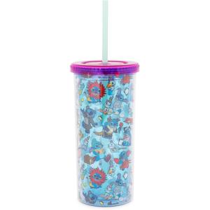 Silver Buffalo Disney Lilo and Stitch Rainbow and Pineapple Tropical Plastic Tall Cold Cup with Lid and Straw, 20 Ounces(Lilo and Stitch in Other Disney Character Costumes)