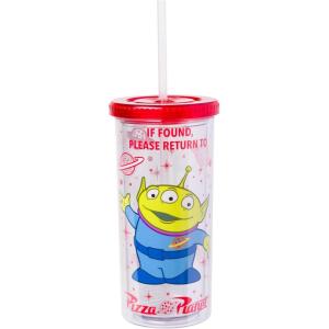 Silver Buffalo Disney Lilo and Stitch Rainbow and Pineapple Tropical Plastic Tall Cold Cup with Lid and Straw, 20 Ounces(Toy Story Pizza Planet)