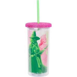 Silver Buffalo Disney Lilo and Stitch Rainbow and Pineapple Tropical Plastic Tall Cold Cup with Lid and Straw, 20 Ounces(Wicked Rhinestone)