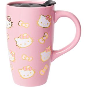 Silver Buffalo Lilo and Stitch Floral Tropical Blue Double Wall Travel Tumbler with Slide Close Lid, 20 Ounces(Hello Kitty Gold and Pink Bows (16 Ounces))