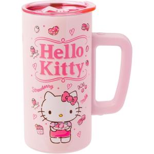 Silver Buffalo Lilo and Stitch Floral Tropical Blue Double Wall Travel Tumbler with Slide Close Lid, 20 Ounces(Hello Kitty Strawberry Milk (15 Ounces))