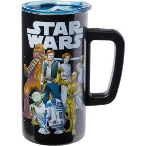 Silver Buffalo Lilo and Stitch Floral Tropical Blue Double Wall Travel Tumbler with Slide Close Lid, 20 Ounces(Star Wars (15 Ounces))