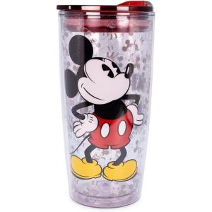 Silver Buffalo Lilo and Stitch Floral Tropical Blue Double Wall Travel Tumbler with Slide Close Lid, 20 Ounces(Vintage Mickey Mouse (20 Ounces))