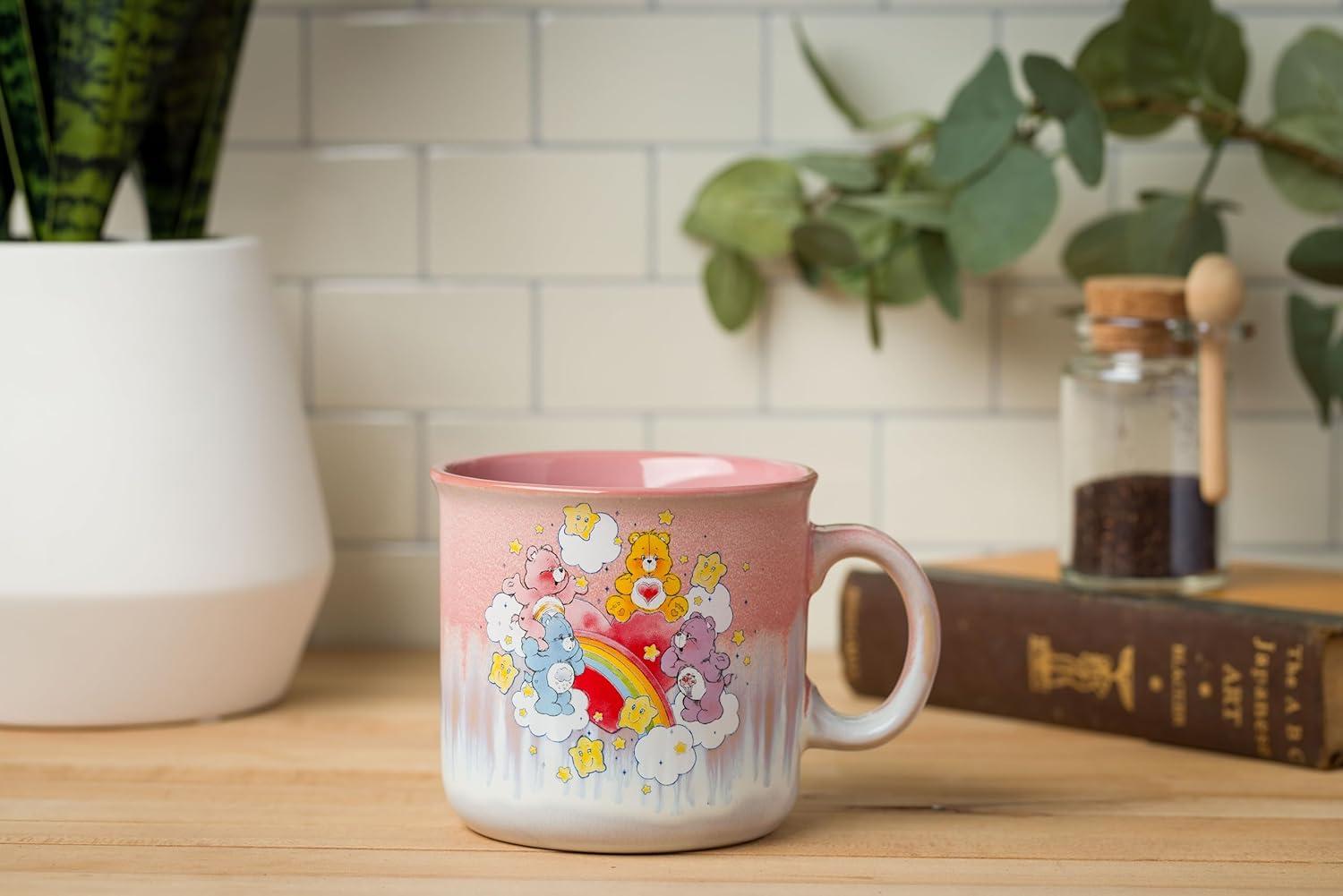 image:imageSilver Buffalo Disney Winnie the Pooh Bees and Honey Reactive Glaze Ceramic Camper Mug 20 OuncesCare Bears Group Heart Rainbow