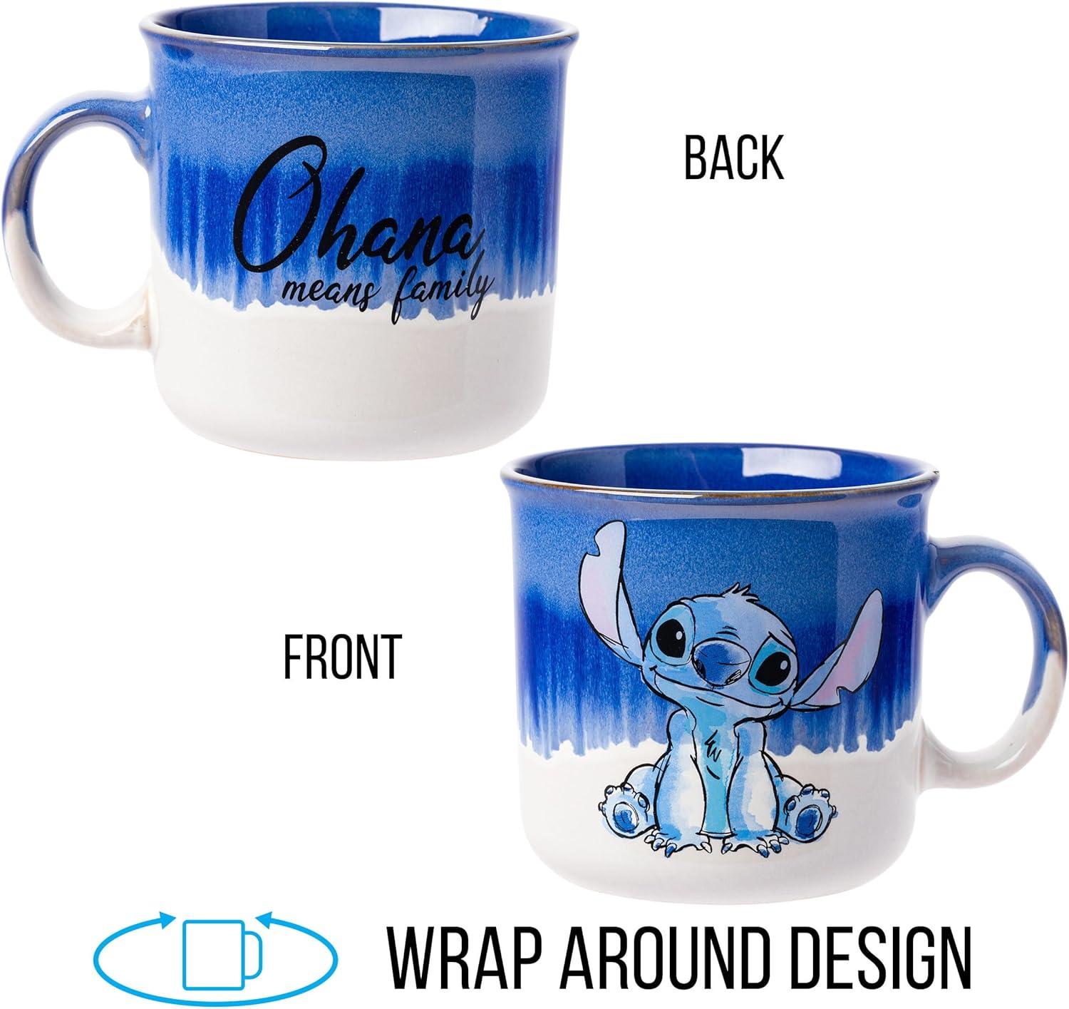 image:imageSilver Buffalo Disney Winnie the Pooh Bees and Honey Reactive Glaze Ceramic Camper Mug 20 OuncesLilo and Stitch Ohana Means Family