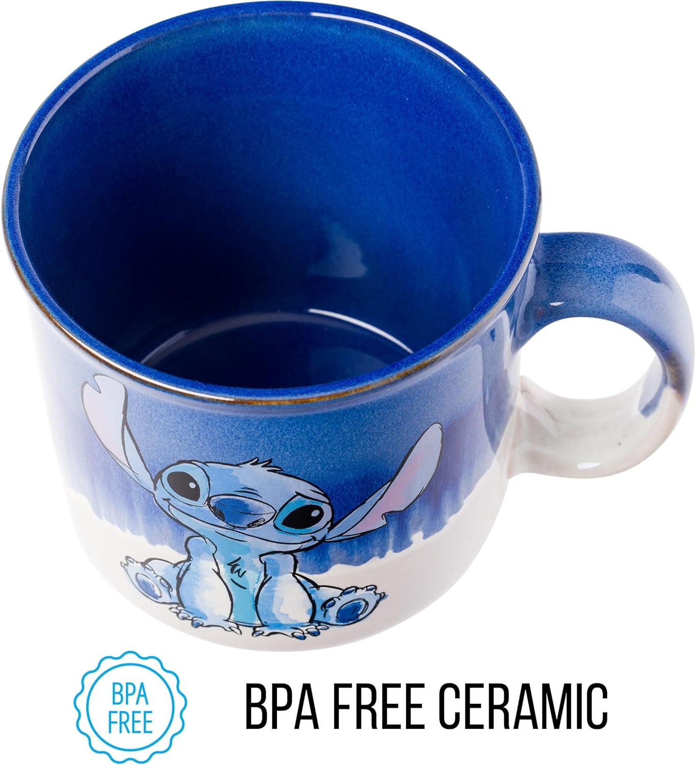image:imageSilver Buffalo Disney Winnie the Pooh Bees and Honey Reactive Glaze Ceramic Camper Mug 20 OuncesLilo and Stitch Ohana Means Family
