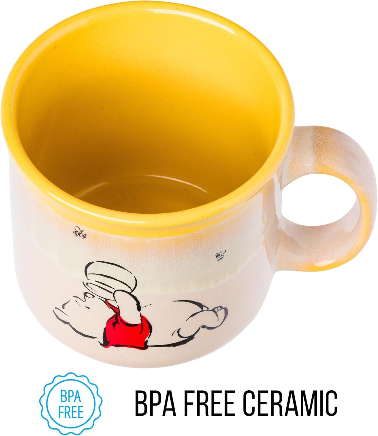 image:imageSilver Buffalo Disney Winnie the Pooh Bees and Honey Reactive Glaze Ceramic Camper Mug 20 OuncesWinnie the Pooh