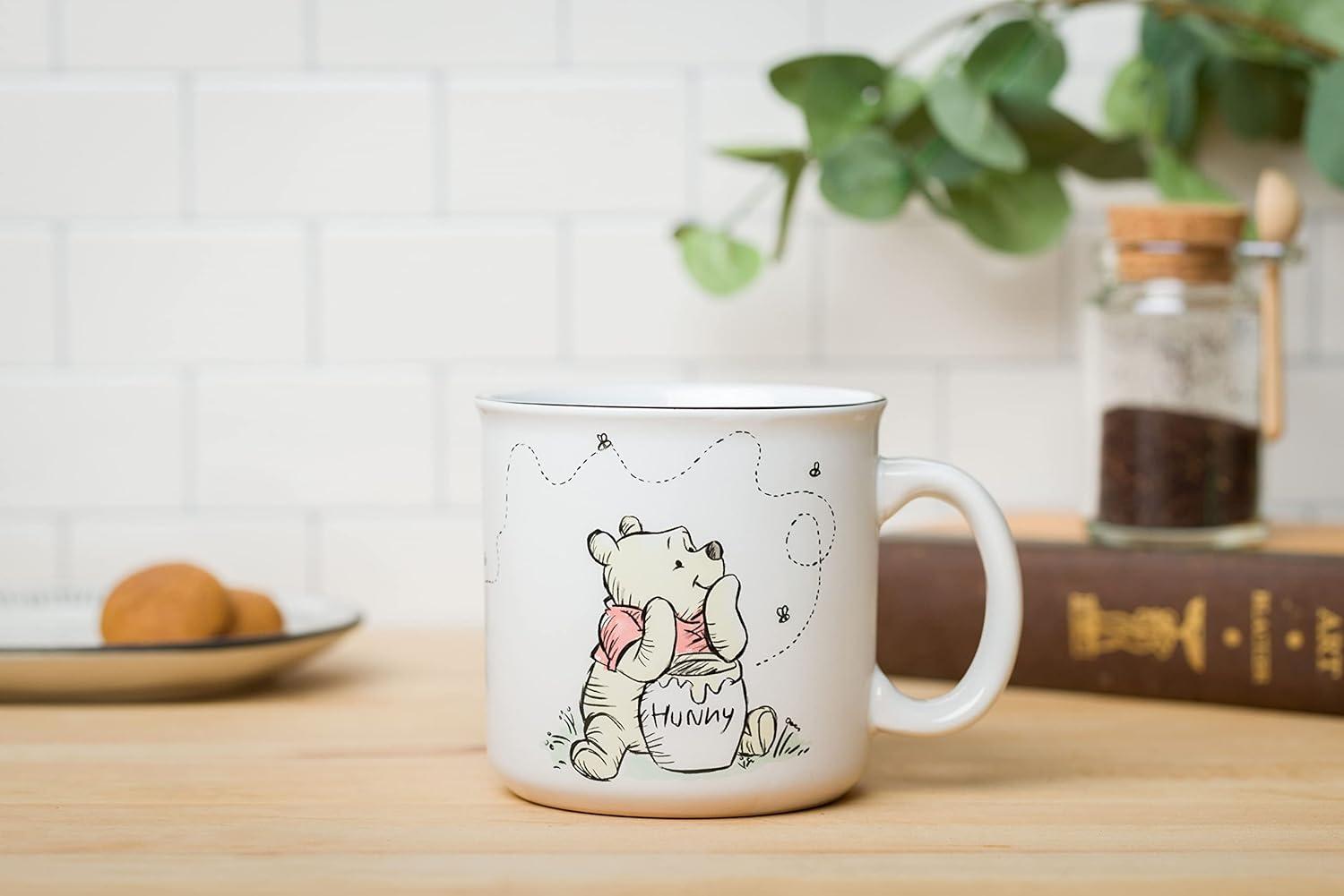 image:imageSilver Buffalo Disney Winnie the Pooh Here for the Hunny Honey Jumbo Ceramic Mug 25 OuncesBut First Honey 20 Ounces