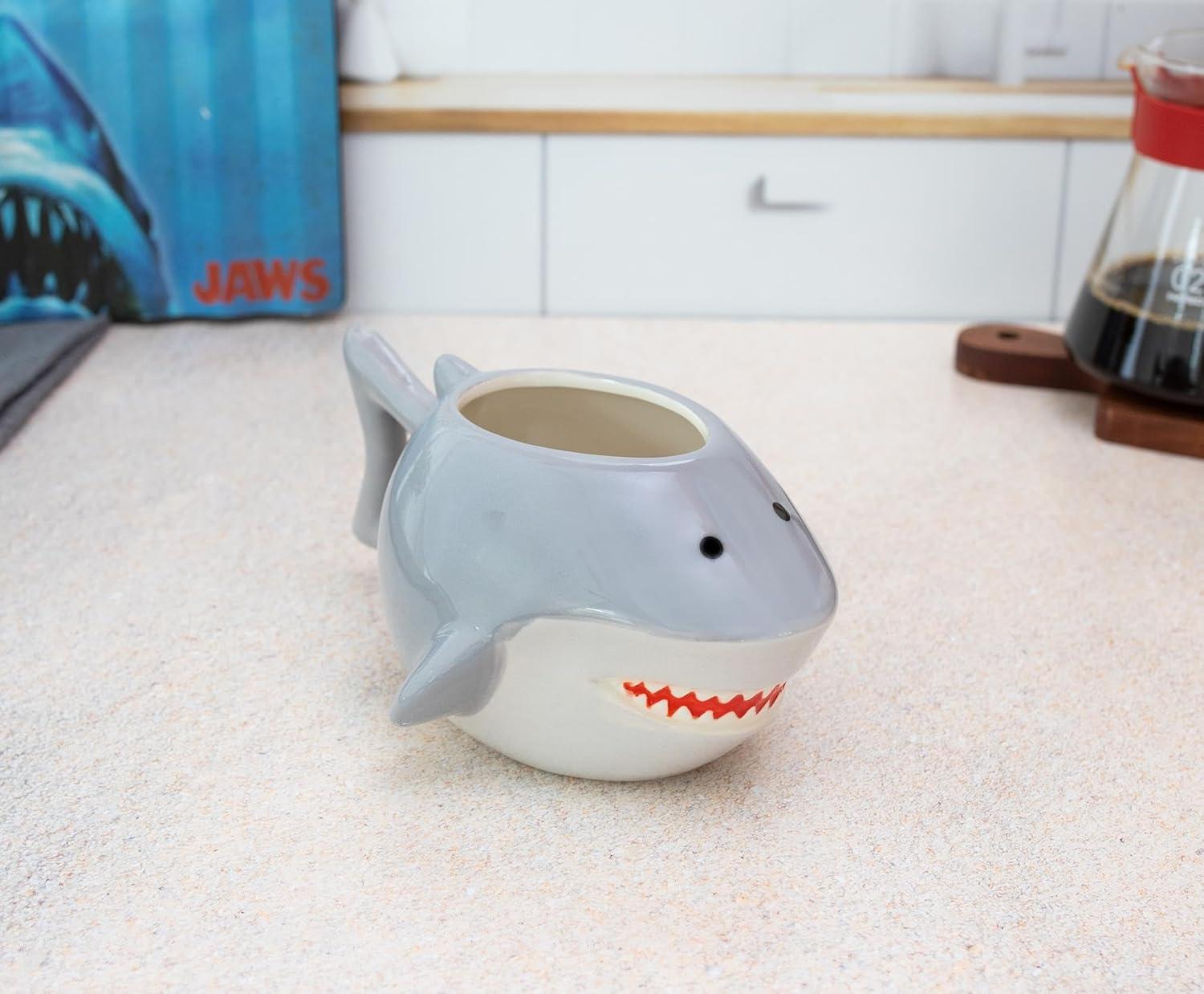 image:imageSilver Buffalo Jaws Youre Gonna Need a Bigger Boat Ceramic Camper Mug 20 OuncesGray