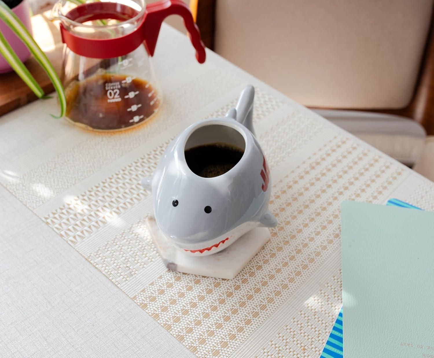image:imageSilver Buffalo Jaws Youre Gonna Need a Bigger Boat Ceramic Camper Mug 20 OuncesGray