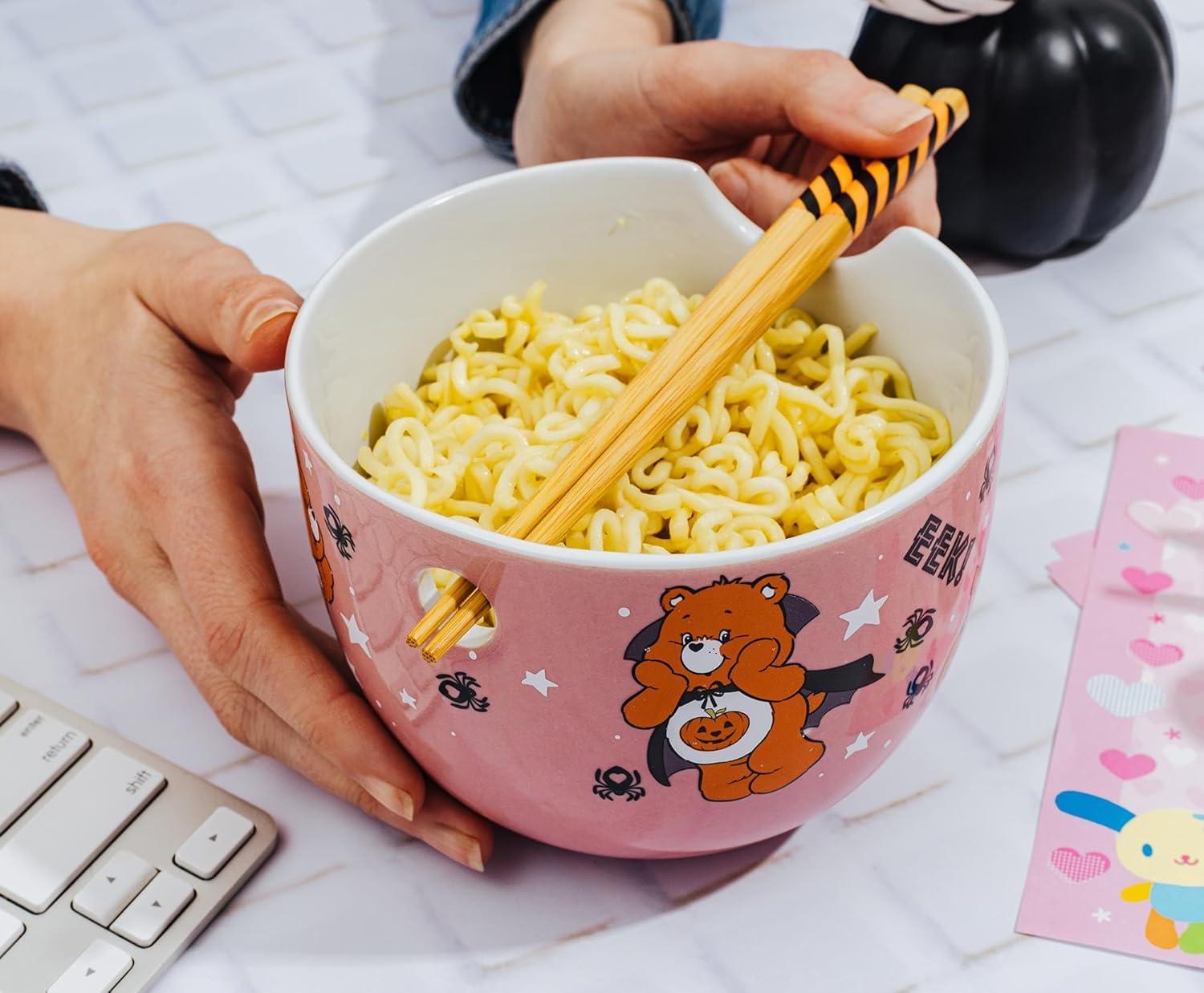 image:imageSilver Buffalo Pokemon Cute Fruit Doodles Featuring Pikachu Ceramic Ramen Noodle Rice Bowl with Chopsticks and Spoon Microwave Safe 20 OuncesCare Bears Trick or Sweet Bear