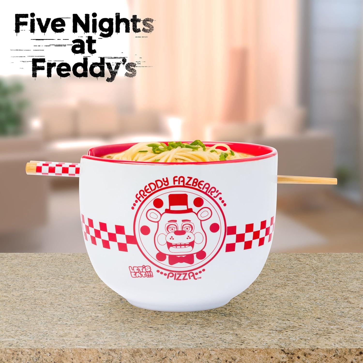 image:imageSilver Buffalo Pokemon Cute Fruit Doodles Featuring Pikachu Ceramic Ramen Noodle Rice Bowl with Chopsticks and Spoon Microwave Safe 20 OuncesFive Night at Freddys Fazbear Pizza
