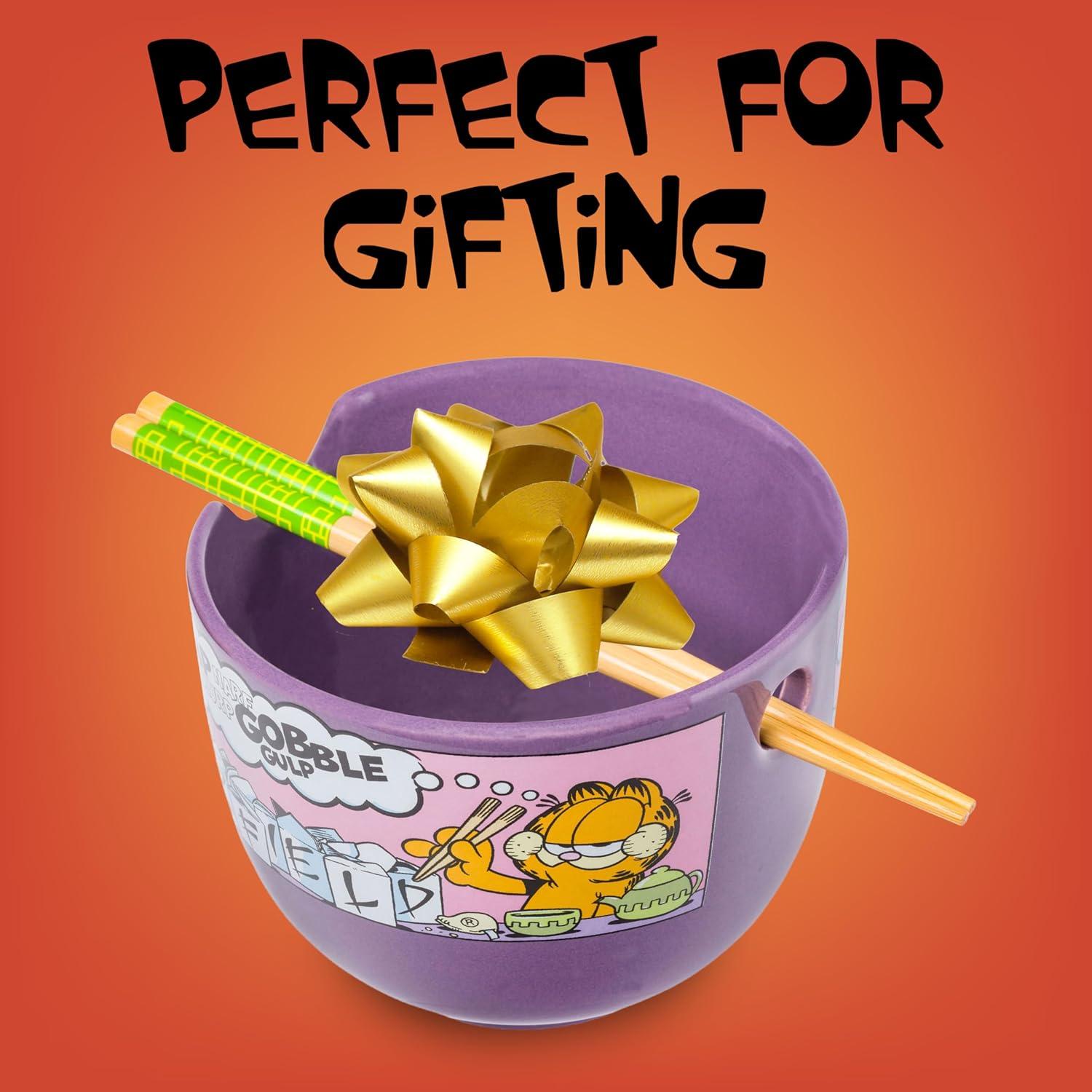 image:imageSilver Buffalo Pokemon Cute Fruit Doodles Featuring Pikachu Ceramic Ramen Noodle Rice Bowl with Chopsticks and Spoon Microwave Safe 20 OuncesGarfield Eating Takeout