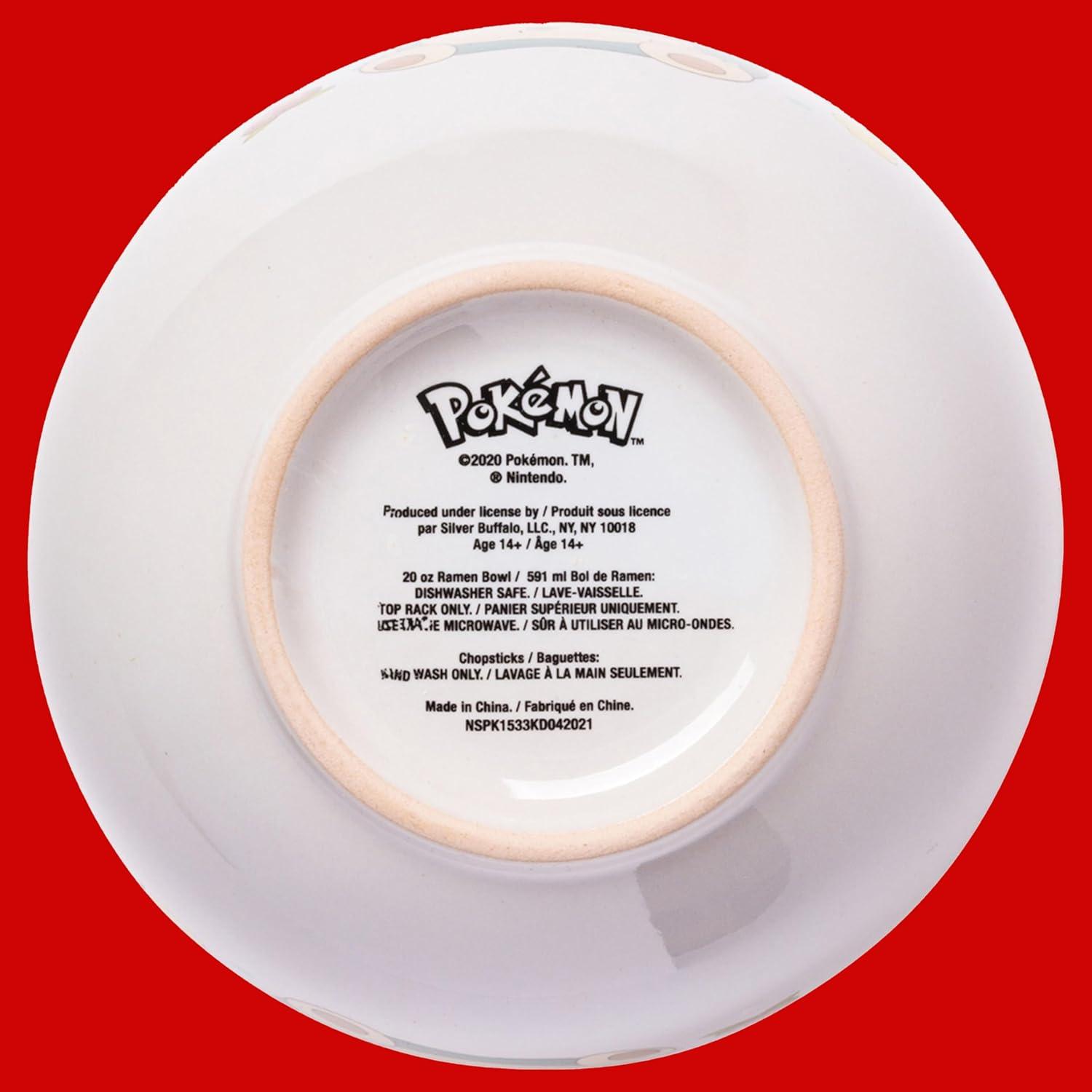 image:imageSilver Buffalo Pokemon Cute Fruit Doodles Featuring Pikachu Ceramic Ramen Noodle Rice Bowl with Chopsticks and Spoon Microwave Safe 20 OuncesPokemon Snorlax