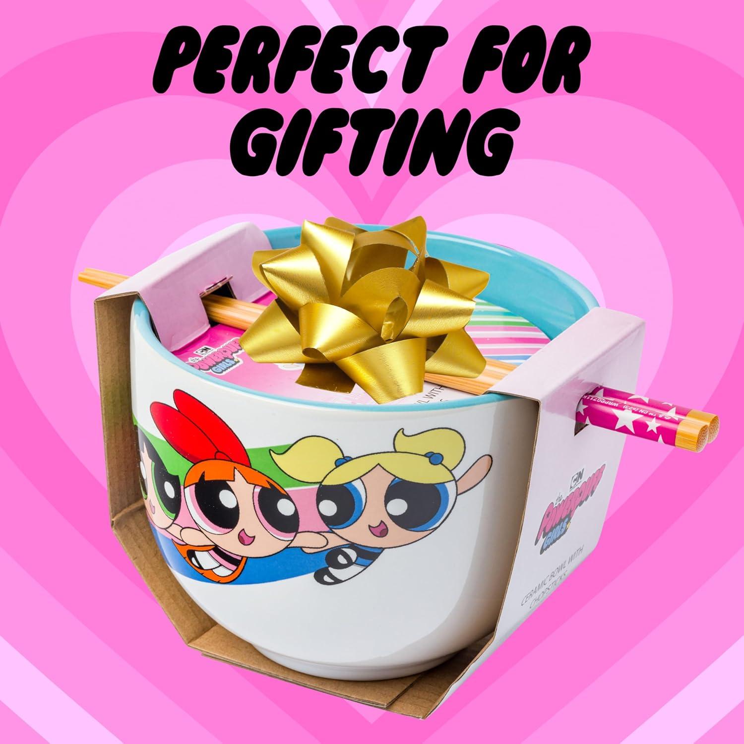 image:imageSilver Buffalo Pokemon Cute Fruit Doodles Featuring Pikachu Ceramic Ramen Noodle Rice Bowl with Chopsticks and Spoon Microwave Safe 20 OuncesPowerpuff Girls Girl Power
