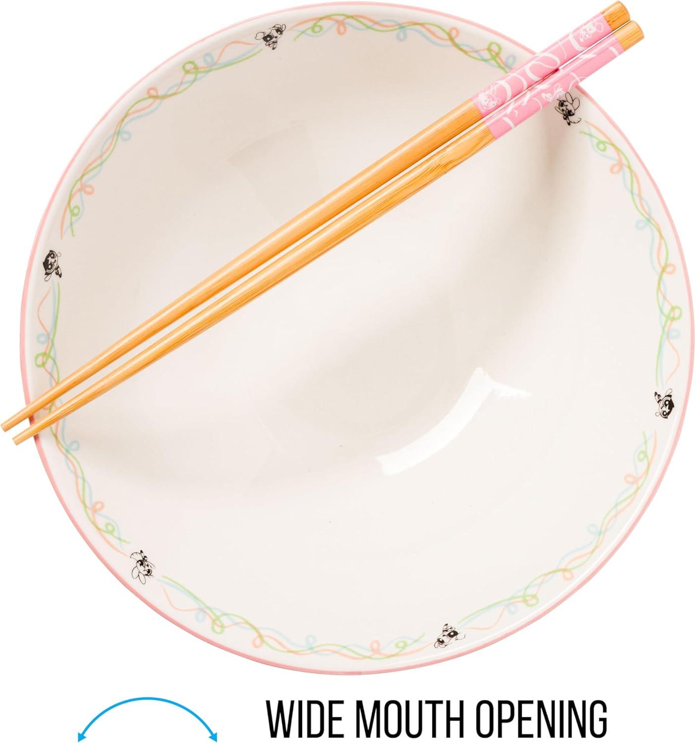 image:imageSilver Buffalo Pokemon Cute Fruit Doodles Featuring Pikachu Ceramic Ramen Noodle Rice Bowl with Chopsticks and Spoon Microwave Safe 20 OuncesPowerpuff Girls Big