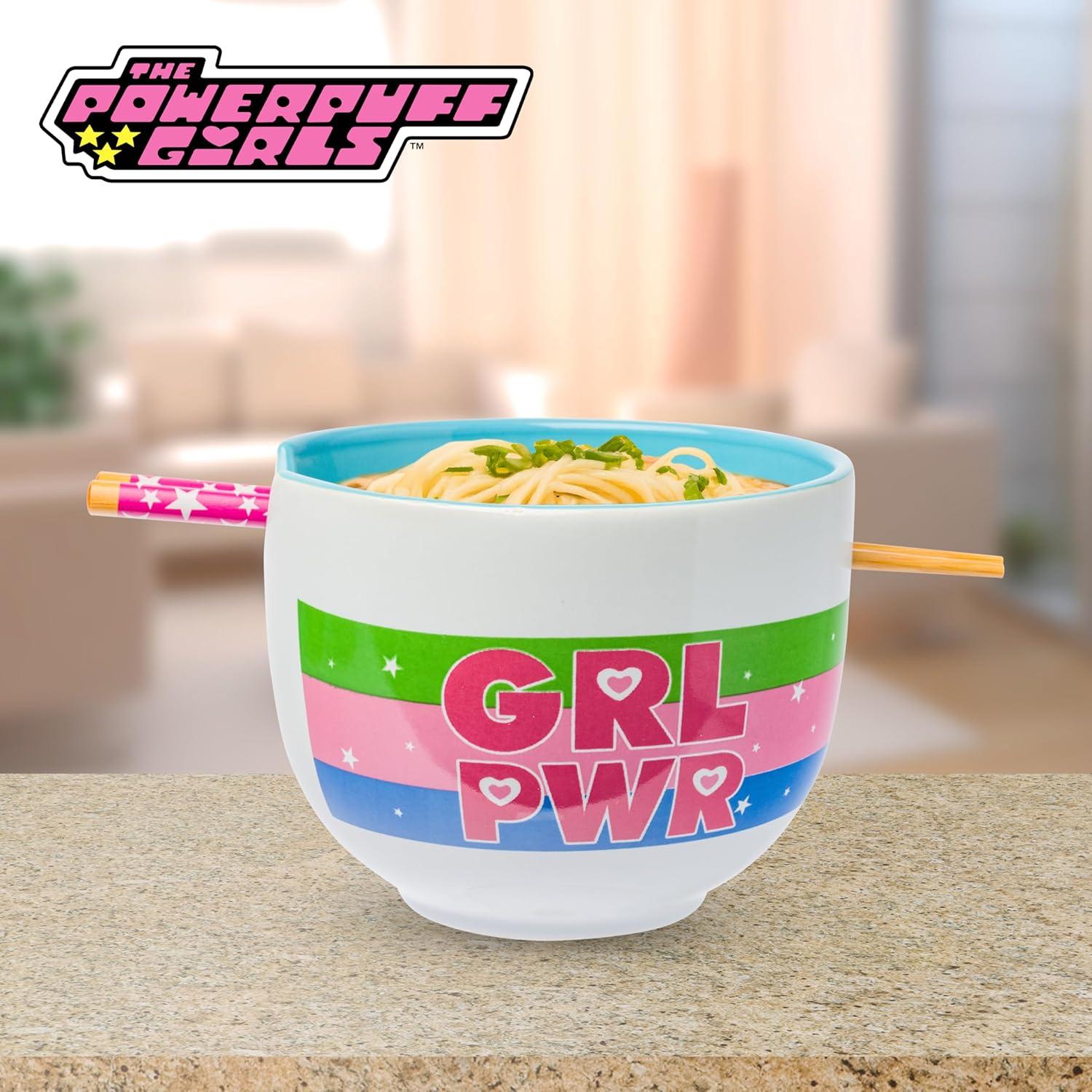 image:imageSilver Buffalo Pokemon Cute Fruit Doodles Featuring Pikachu Ceramic Ramen Noodle Rice Bowl with Chopsticks and Spoon Microwave Safe 20 OuncesPowerpuff Girls Girl Power
