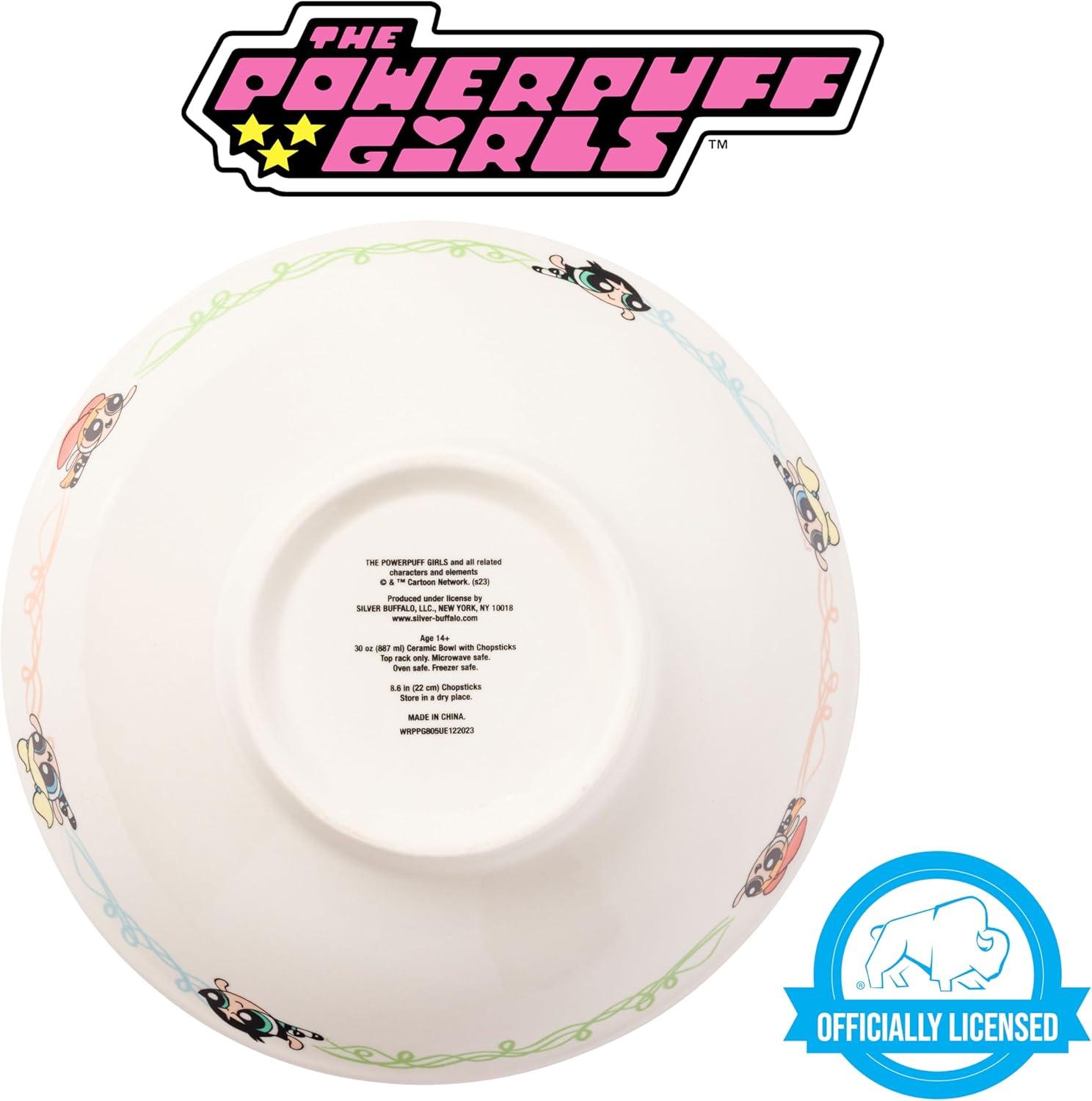 image:imageSilver Buffalo Pokemon Cute Fruit Doodles Featuring Pikachu Ceramic Ramen Noodle Rice Bowl with Chopsticks and Spoon Microwave Safe 20 OuncesPowerpuff Girls Big
