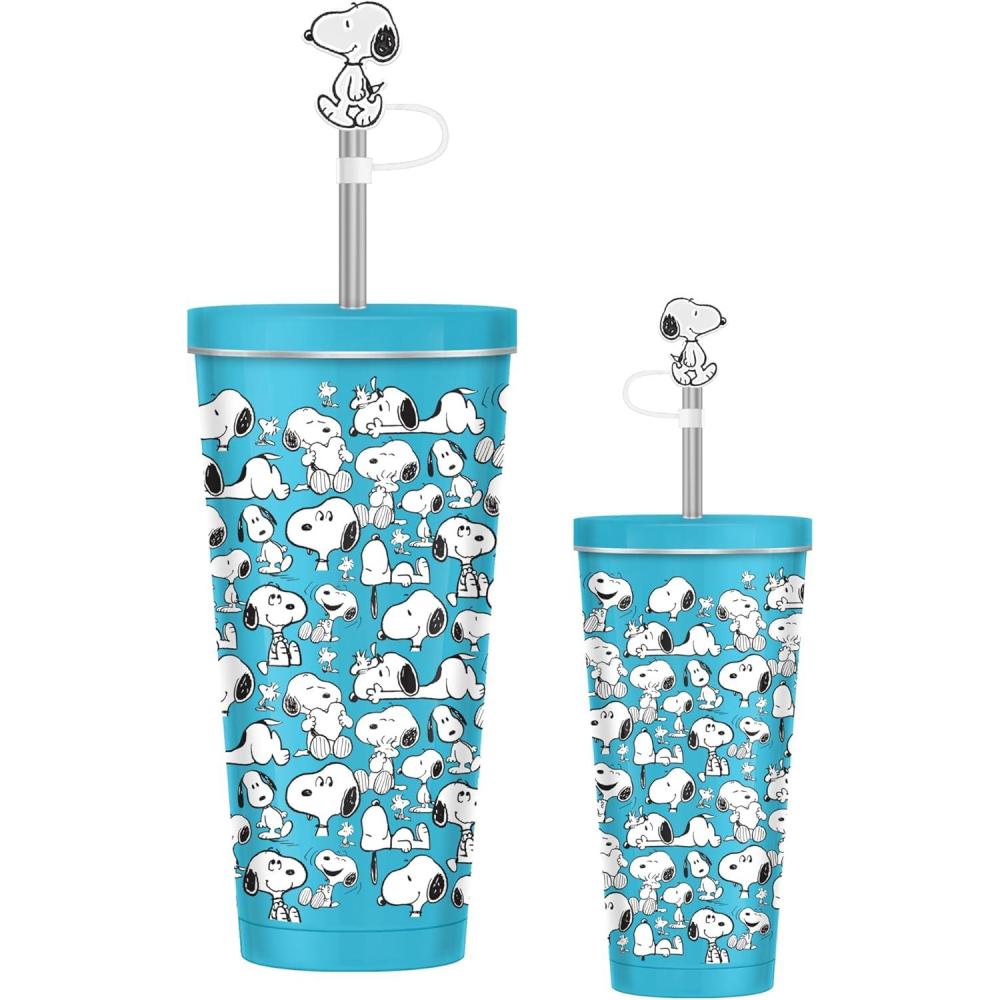 image:imageSilver Buffalo Disney Winnie the Pooh Spring Floral Botanical Garden Featuring Eeyore Tigger and Piglet Stainless Steel Tumbler with Lid and Straw Cap 24 OuncesPeanuts Snoopy