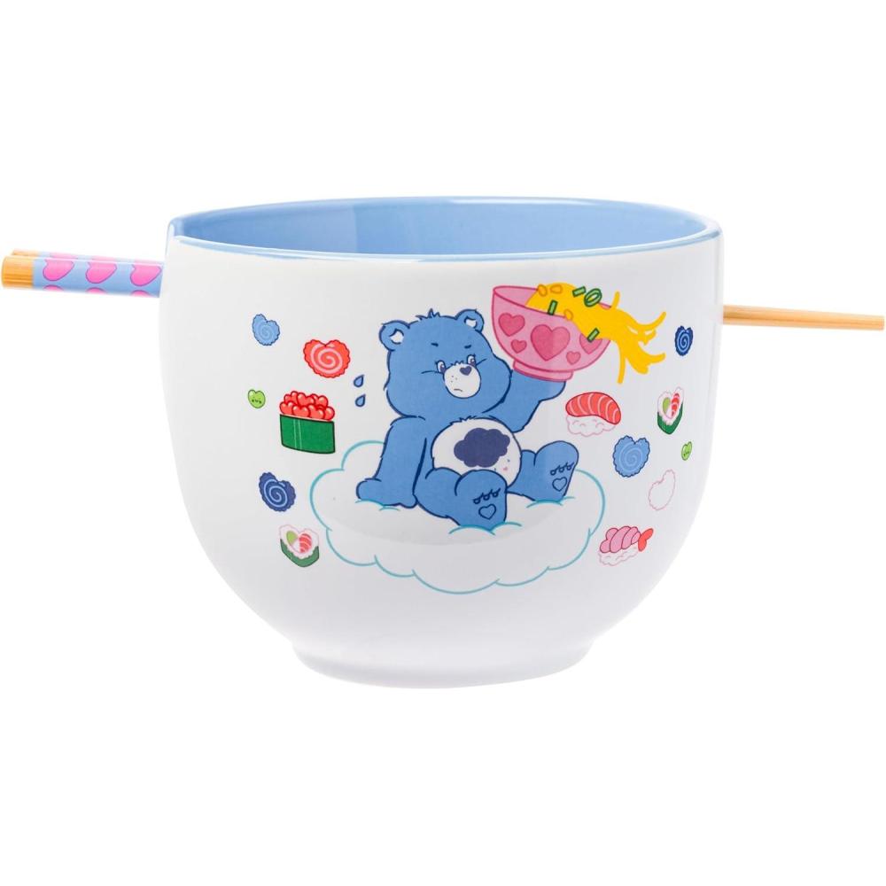 image:imageSilver Buffalo Pokemon Cute Fruit Doodles Featuring Pikachu Ceramic Ramen Noodle Rice Bowl with Chopsticks and Spoon Microwave Safe 20 OuncesCare Bears Ramen and Sushi