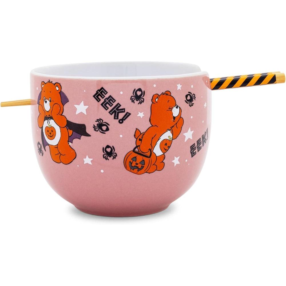 image:imageSilver Buffalo Pokemon Cute Fruit Doodles Featuring Pikachu Ceramic Ramen Noodle Rice Bowl with Chopsticks and Spoon Microwave Safe 20 OuncesCare Bears Trick or Sweet Bear