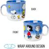 Silver Buffalo Disney Winnie the Pooh Bees and Honey Reactive Glaze Ceramic Camper Mug, 20 Ounces(Peanuts Squad)